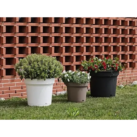 Vaso in plastica Hydral con sottovaso TERA