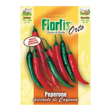 Semi di Peperone Piccante di Cayenna FLORTIS