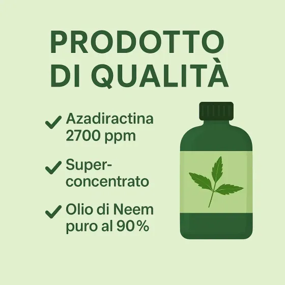 Olio di Neem SuperConcentrato FLORTIS - Insetticida Fungicida Naturale