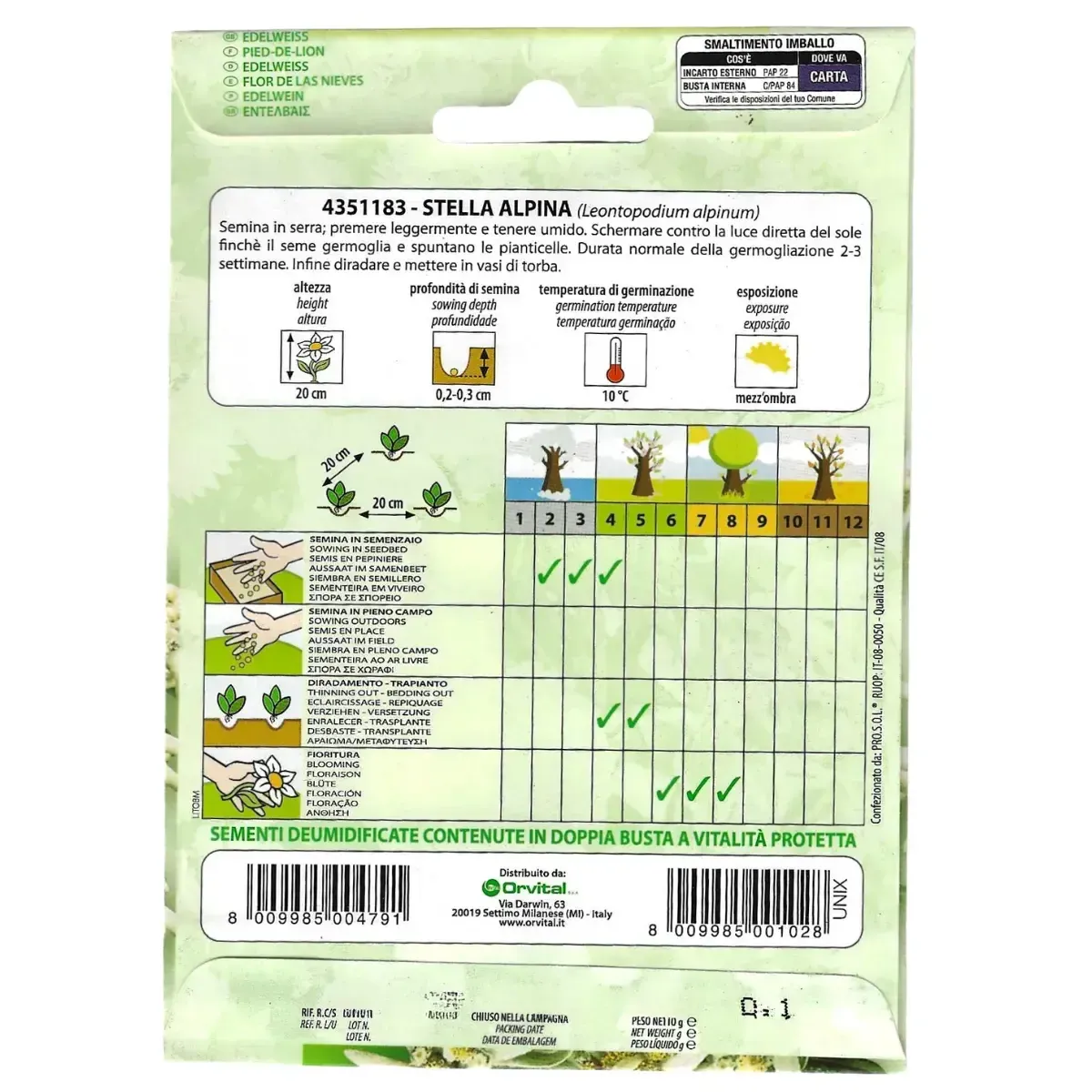 Semi di Stella Alpina FLORTIS