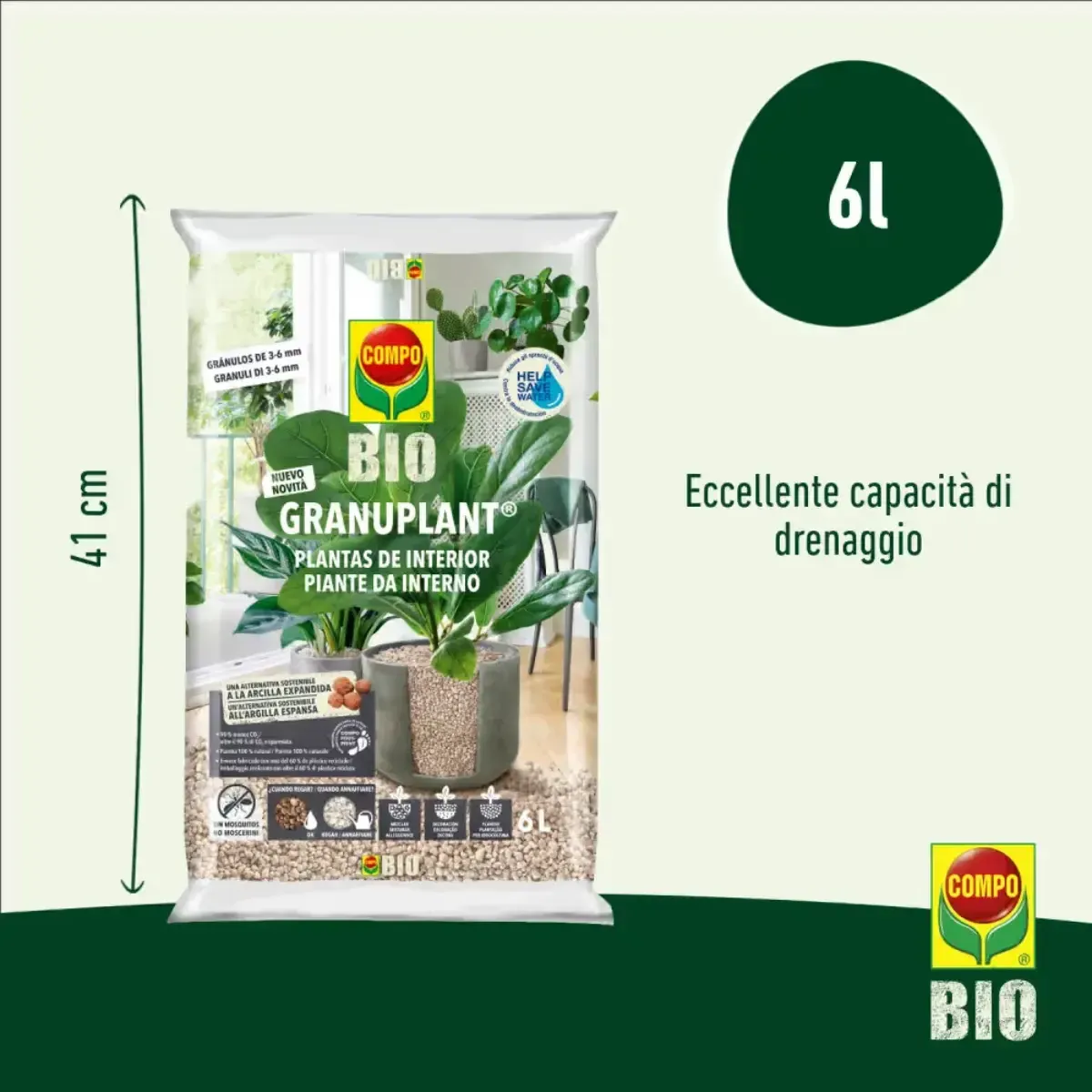 Granuplant da Interno Pomice Fine COMPO BIO