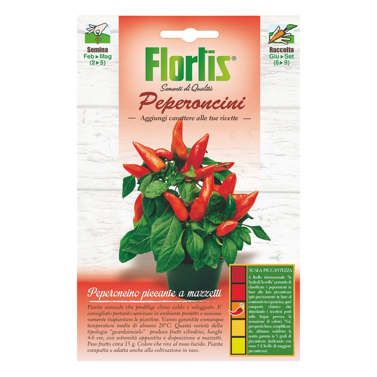 Semi di Peperoncino Piccante a Mazzetti FLORTIS