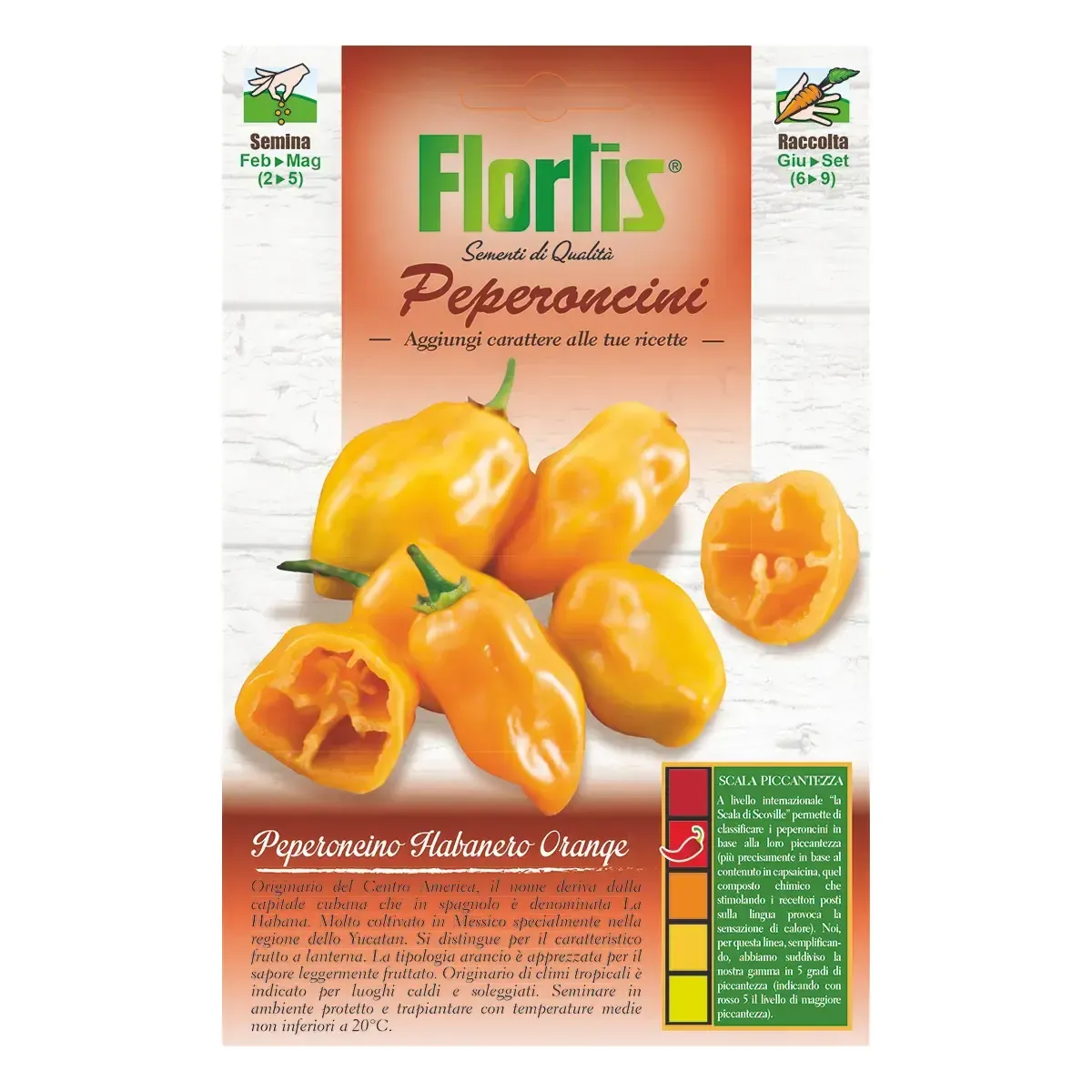Semi di Peperoncino Habanero Orange FLORTIS