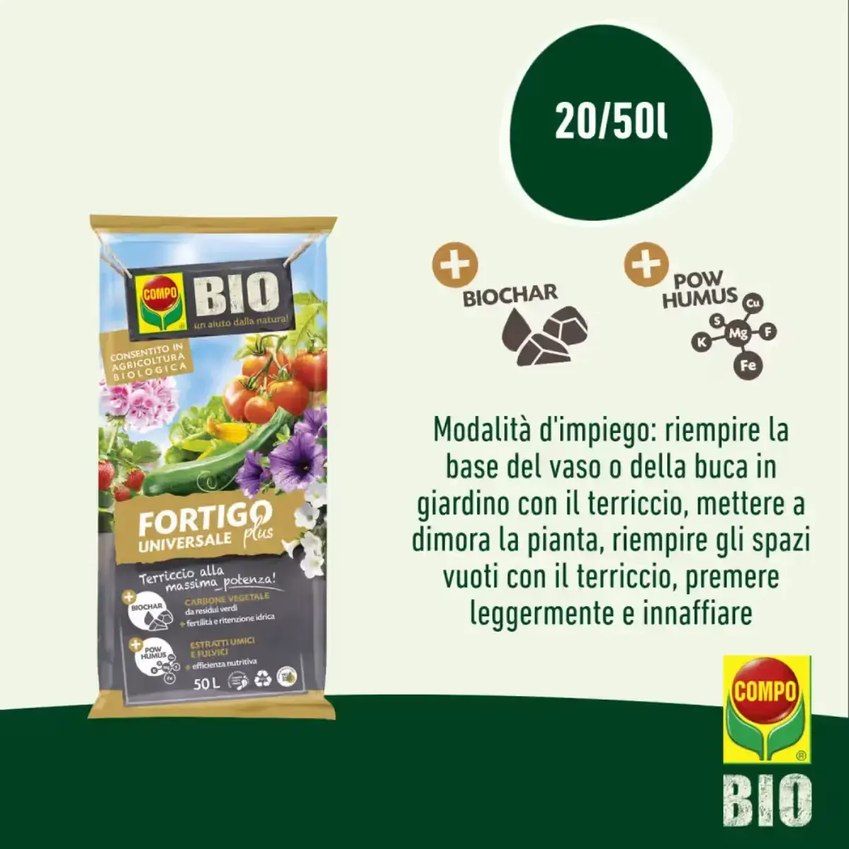 Terriccio Biologico FORTIGO PLUS COMPO