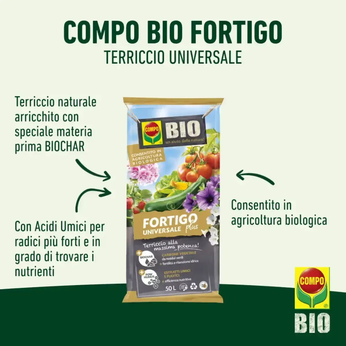 Terriccio Biologico FORTIGO PLUS COMPO