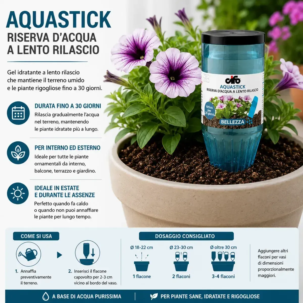 Riserva d'acqua per piante Aquastick CIFO