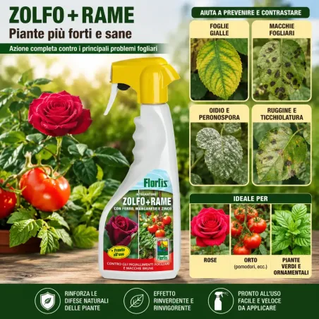 Fungicida Integratore Zolfo e Rame Pronto FLORTIS