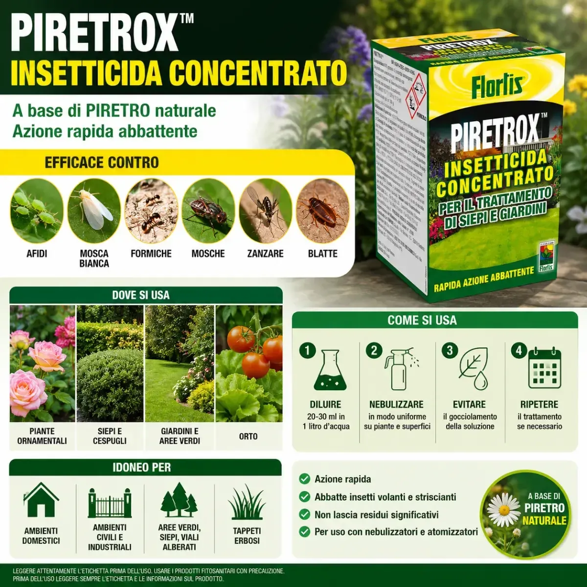 Insetticida Piretro Concentrato PIRETROX FLORTIS