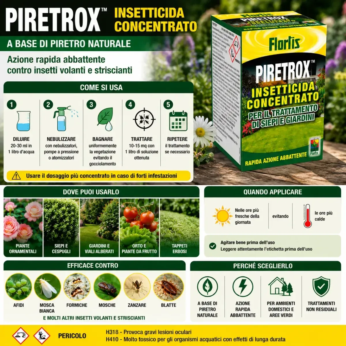 Insetticida Piretro Concentrato PIRETROX FLORTIS