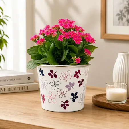 Coprivaso in Ceramica Purple Flowers - Facciolini