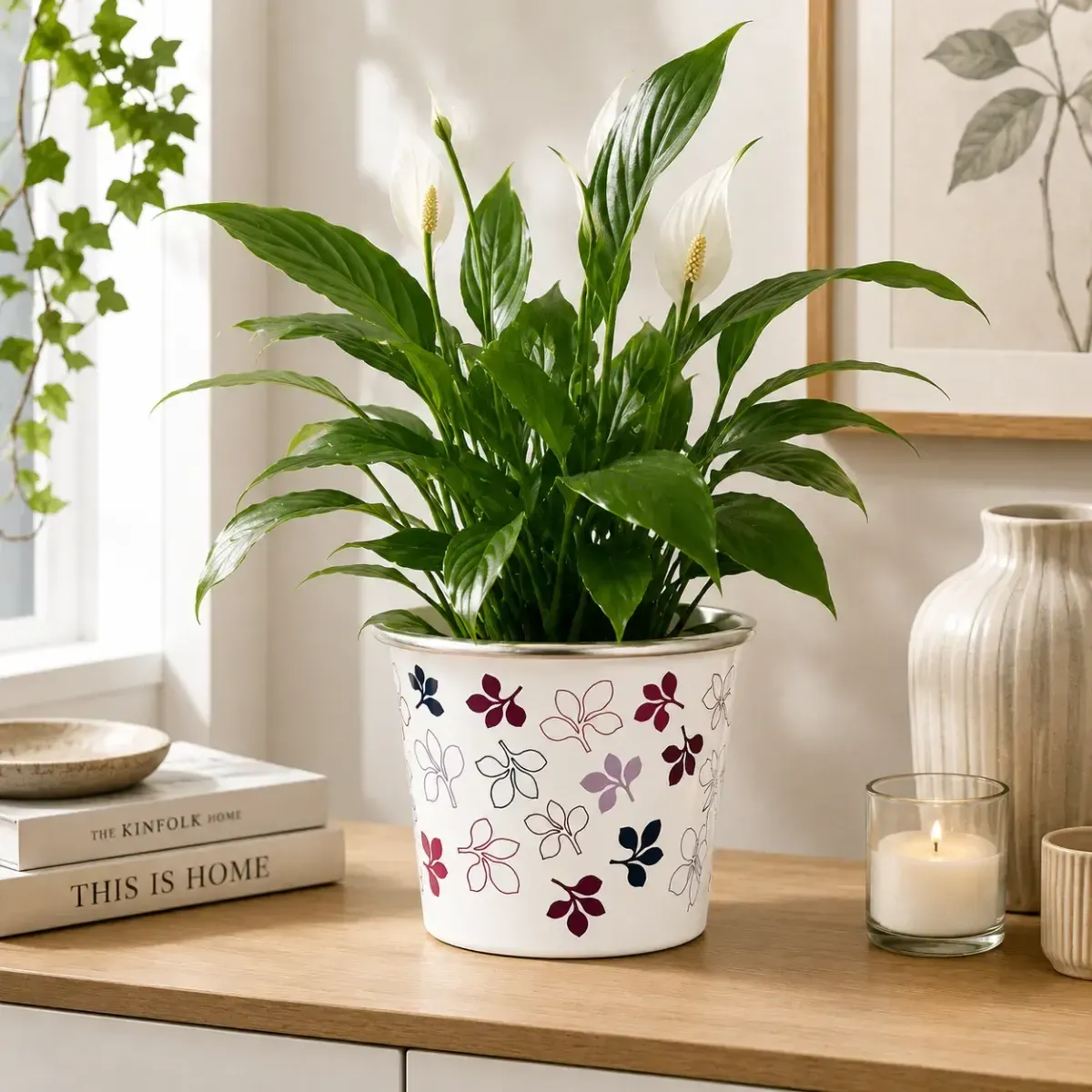 Coprivaso in Ceramica Purple Flowers - Facciolini