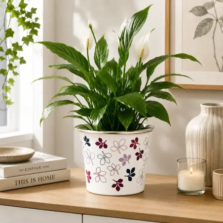 Coprivaso in Ceramica Purple Flowers - Facciolini