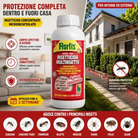 Insetticida Zanzare Multinsetto Per Giardino FLORTIS