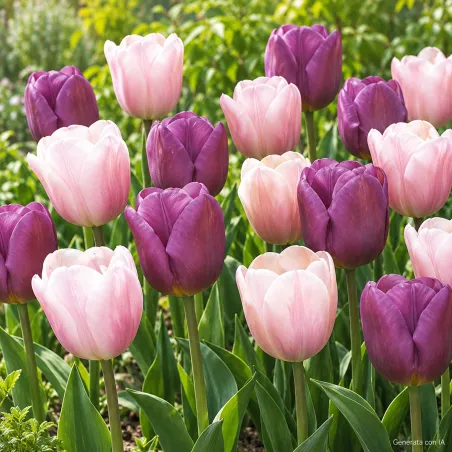 Tulipani Macaron Mix in fiore – immagine generata con IA