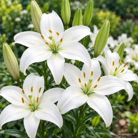 Lilium Bianco Asiatico in fiore – immagine generata con IA