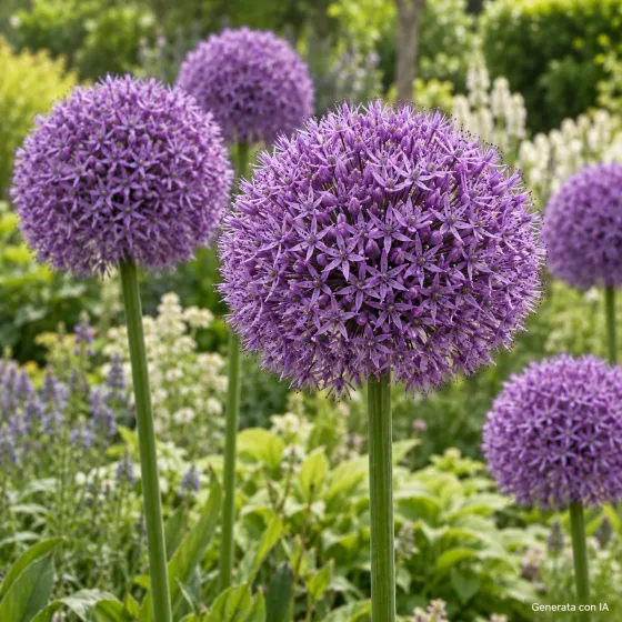 Allium Gladiator in fiore - immagine generata con IA
