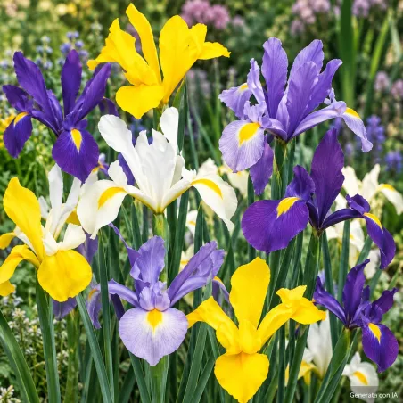 Iris hollandica mix in fiore