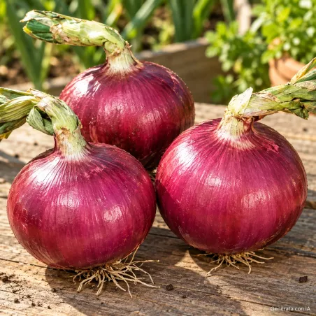 Cipolle Rosse di Tropea Tonda con bulbi arrotondati rosso violacei
