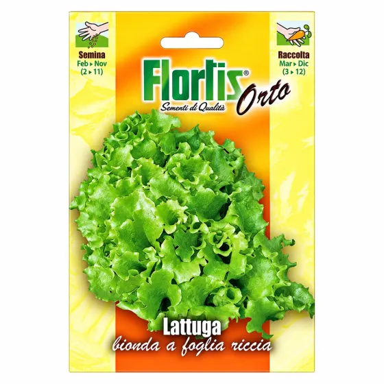 Bustina di semi di Lattuga Bionda a Foglia Riccia Flortis